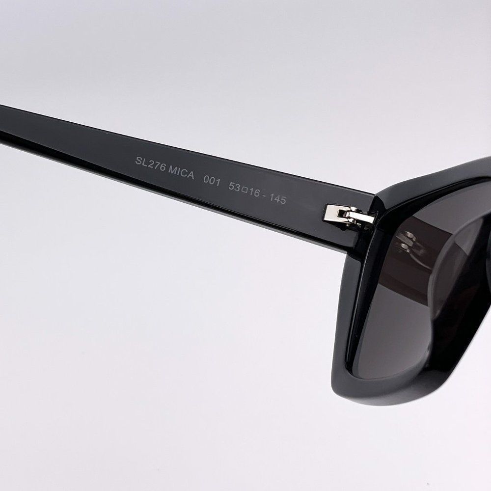 Saint Laurent SL276 MICA 001 Sunglasses Black Grey Cat Eye Women - Picture 7 of 9